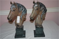 Pair of Composite Horse Head Busts , 14 3/4"