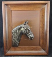 Metal Horse 3d Framed Art Brass Copper Equestrian