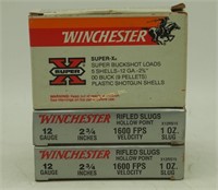 3 Boxes Winchester Shotgun Shells Slug & Buck 12ga