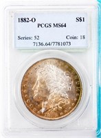 Coin 1882-O Morgan Silver Dollar PCGS MS64