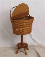 Longaberger Woven Sewing Basket W/ Stand 85 22"