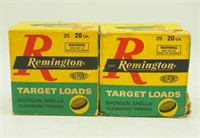2 Boxes Remington 20 Ga Shotgun Shells Target Vtg