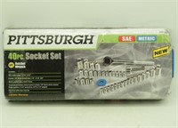 New Sealed Pittsburgh 40 Pc Socket Set Tool 62843