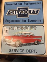 2 METAL CHEVY SIGNS