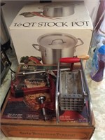 16 Qt Stock Pot, Apple Peeler, Fry Cutter, Dip Set