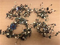 4 Matching Twig, Berry and Flowers wreaths