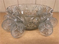 Punch Bowl & 8 Punch cups