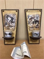 Limited Edition Al Agnew Wolf Candle Wall Sconces