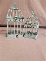 Lot of 2 - Baby Blue Metal Bird Cages w/ Latches