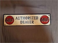 Gulf Dealer Advertising Sign made of Cast Iron