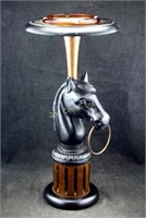 Awesome Horse Equestrian Pedestal Ashtray Metal