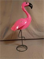 Metal One Leg Standing Flamingo