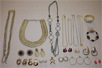 Assorted gold tone sets - necklaces, earrings,