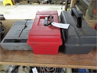 2 Plastic Toolboxes & Portable Tool Set