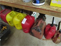 7 Assorted Gas Cans