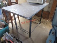 Wood Top Table with Metal Frame