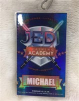Jedi Training Academy name badge and bag