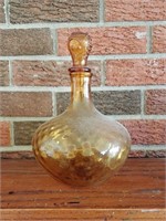 Antique Amber Glass Decanter - Large