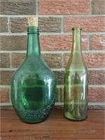 Vintage Heavy Wine Jug & Bottle