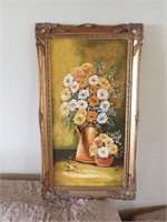 Vintage Painting of Flowers and Vase - Artist Pla