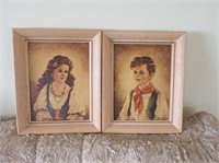 Antique Pictures of Boy &  Girl - Reofect Painting