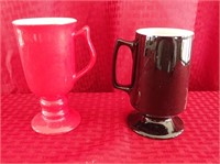 Pair of Vintage Hall Mugs - Red / Black