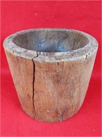 Antique Wooden Mortar