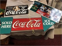 3 METAL COKE SIGNS