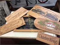 LOT OF WOOD WINE SIGNS