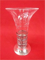 Webster Sterling Art Deco Cut Glass Vanity  Vase