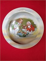 Antique Porcelain Baby Food Dish Children Dogs