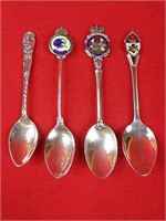 Four Sterling Silver Souvenir Spoons