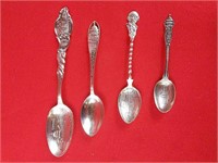 Four Sterling Silver Souvenir Spoons