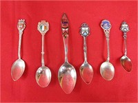 6 Pc. Lot Sterling Silver Souvenir Spoons