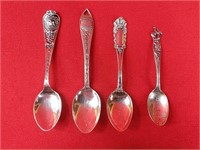 Four Sterling Silver Souvenir Spoons