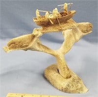 10" x 13" fossilized bone vertebrae, with relief c