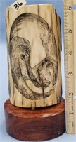 5" fossilized mammoth ivory platchet scrimmed with