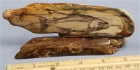 6" fossilized ivory platchet, very detailed scrimm