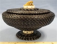 7" baleen basket with very unusual ivory and balee