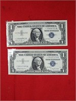 Two 1957 Star Notes Silver Certificates