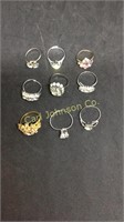 LOT OF 9 ADJUSTABLE RINGS