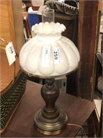 MILK GLASS HURRICANE LAMP