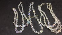 LOT OF 6 IRIDESCENT BEADED NECKLACES