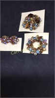 LOT OF 3 RHINESTONE JEWELRY