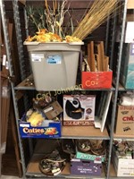 SHELF LOT OF HOUSEHOLD DECORATIONS