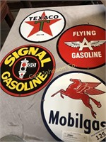 LOT OF 4 CAST GAS SIGNS