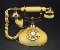 Vintage Art Deco Style Rotary Phone Fancy Brass
