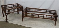 Pair Of Heavy Rattan Patio Table Frame / No Glass