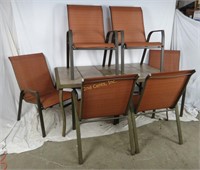 Outdoor Tile Top Metal Table & 6 Chairs