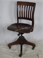 Antique Taylor Wooden Rolling Office Chair